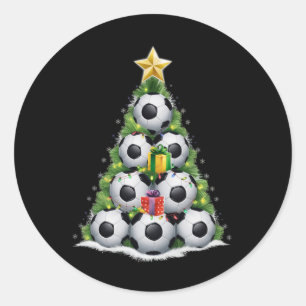Soccer Christmas Tree Xmas Player Boys  Classic Round Sticker