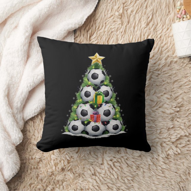 Soccer Christmas Tree Xmas Player Boys  Cushion (Blanket)