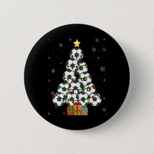 Soccer Christmas Tree Xmas Player Boys Girls Men W 6 Cm Round Badge