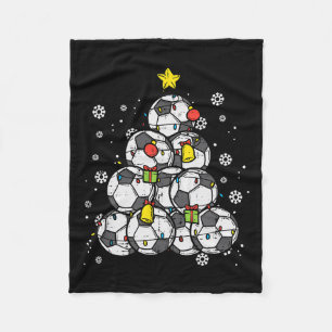 Soccer Christmas Tree Xmas Player Boys Girls Men W Fleece Blanket