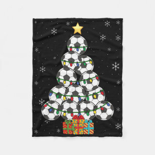 Soccer Christmas Tree Xmas Player Boys Girls Men W Fleece Blanket