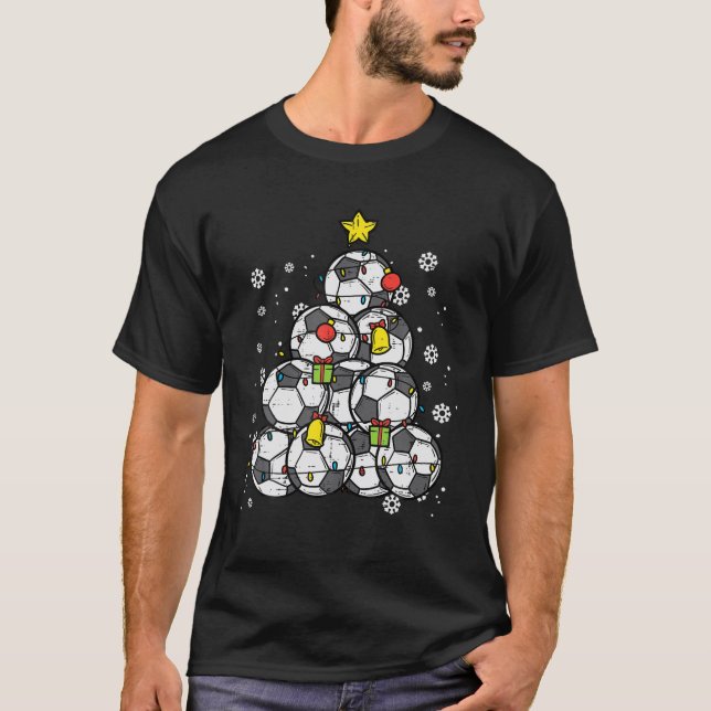Soccer Christmas Tree Xmas Player Boys Girls Men W T-Shirt (Front)