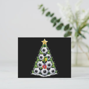 Soccer Christmas Tree Xmas Player Boys  Holiday Postcard