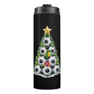 Soccer Christmas Tree Xmas Player Boys  Thermal Tumbler