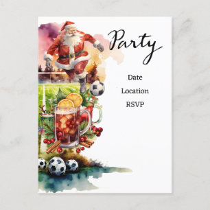 Soccer Christmas with Santa Claus playing ball  Postcard
