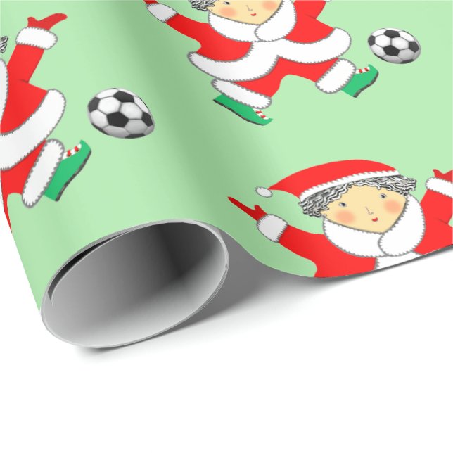 Soccer Christmas Wrapping Paper (Roll Corner)