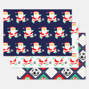 Soccer Christmas Wrapping Paper Sheet