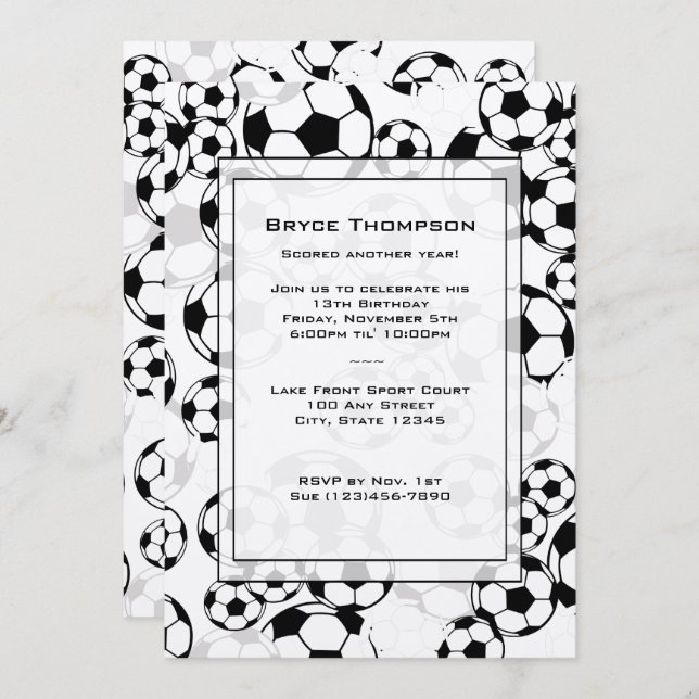 Soccer Classic  Party Invitation (Front/Back)