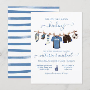 Soccer Clothesline Baby Shower Invitation