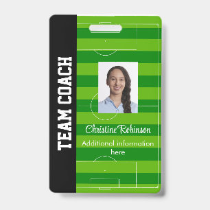 Soccer coach badge ID badge
