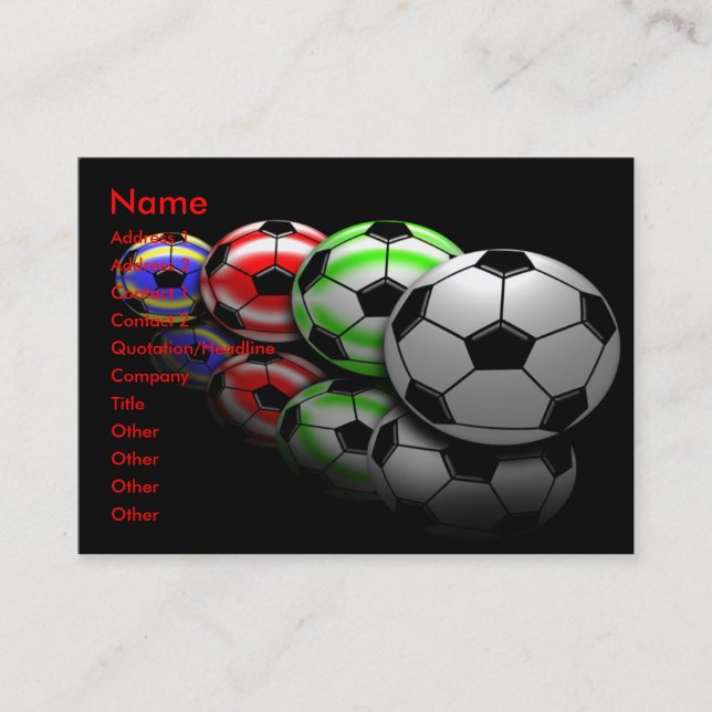 Soccer Coach Business Cards (Front)
