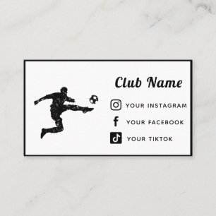 Soccer Coach Club Simple Social Media Platforms Business Card