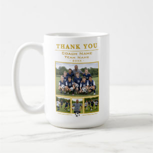Soccer Coach Collage Team 4 Photo Thank you Coffee Mug