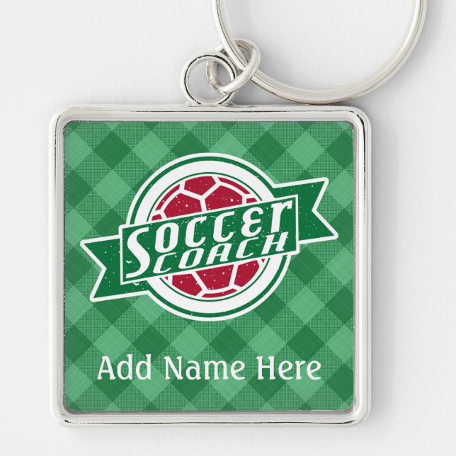 Soccer Coach Customisable Keyring (Front)