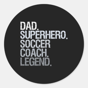 Soccer Coach Dad Classic Round Sticker