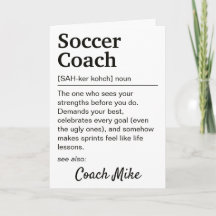 Soccer Coach Definition Personalised Thank You