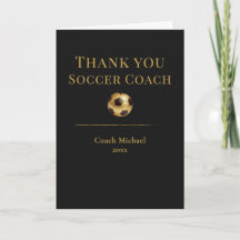 Soccer Coach Elegant Black Gold Team Appreciation