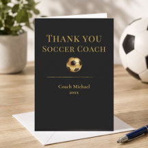 Soccer Coach Elegant Black Gold Team Appreciation