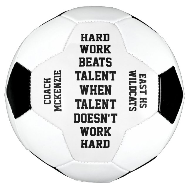 Soccer Coach Gift: Name & Quote Soccer Ball (Rotated)