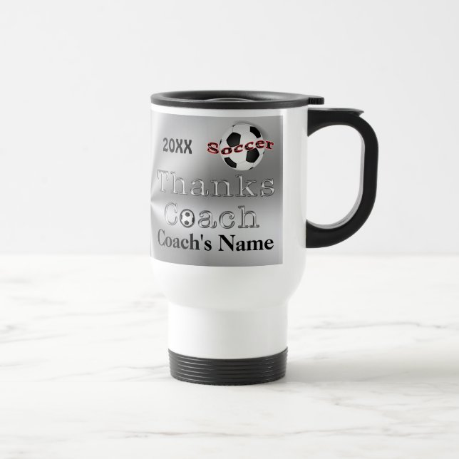 Soccer Coach Gifts Thank You Stainless Steel Mug (Right)