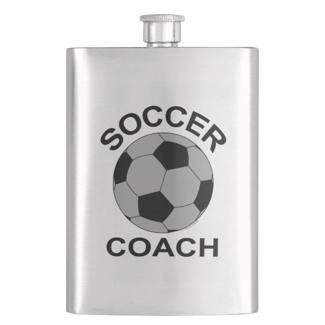 Soccer Coach Grey Classic Flask (Front)