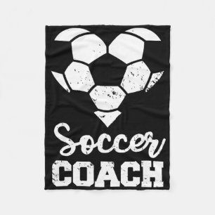Soccer Coach Heart Funny Soccer Player Fleece Blanket