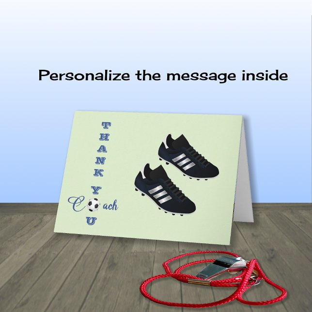 Soccer coach modern sports thank you card (Creator Uploaded)
