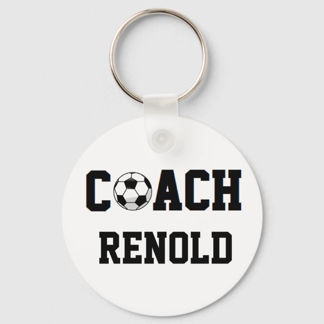 Soccer Coach Personalised Key Ring (Front)