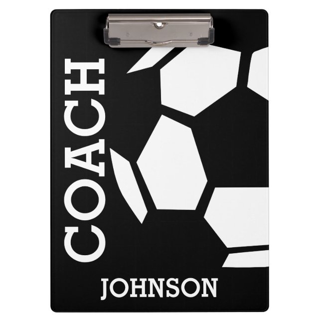 Soccer Coach Personalised Trendy Modern Stylish Clipboard (Front)