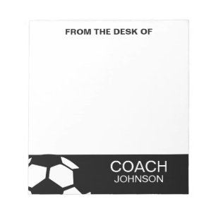 Soccer Coach Personalised Trendy Modern Stylish Notepad