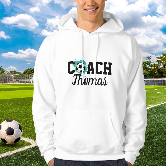 Soccer Coach Player Ball Paint Splash Name Sports Hoodie (Creator Uploaded)
