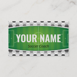 Soccer Coach Player Green Field Modern Ball Sport Business Card