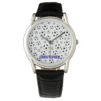 Soccer coach player white and black watch