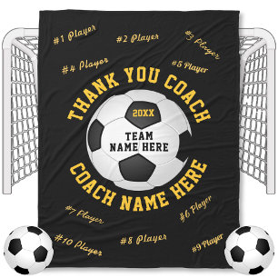 Soccer Coach Present in Your Colours Soccer Blanke Fleece Blanket