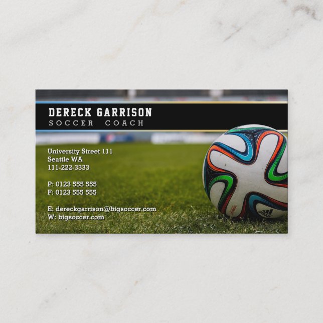 Soccer Coach | Professional Sports Business Card (Front)