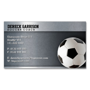Soccer Coach   Professional Sports Magnetic Business Card