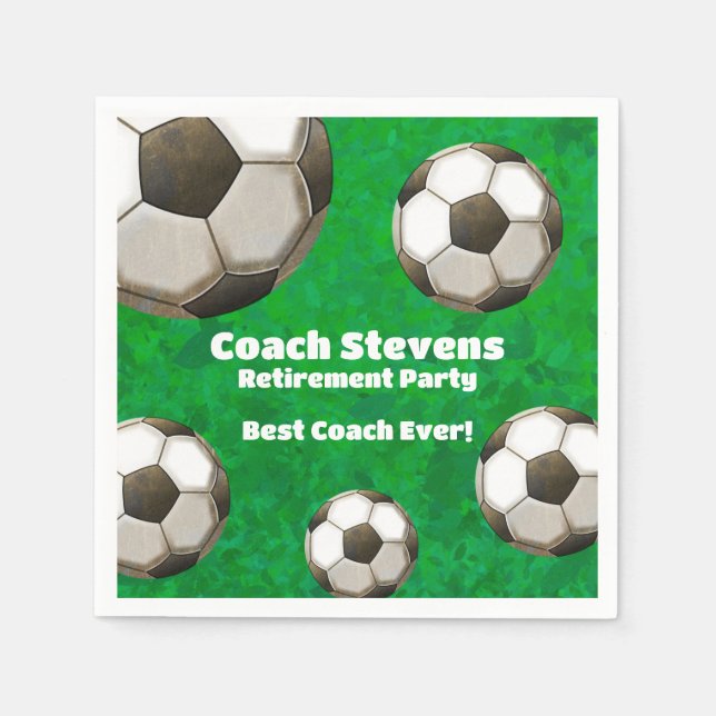 Soccer Coach Retirement Party  Napkin (Front)
