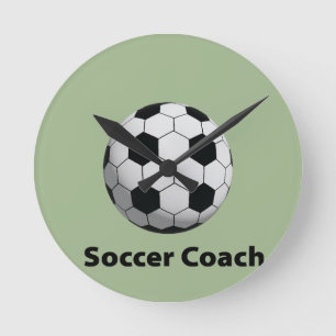 Soccer Coach Round Clock