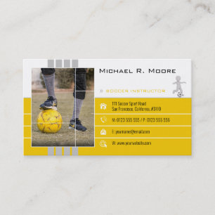 Soccer Coach   Sports Gifts Yellow Business Card