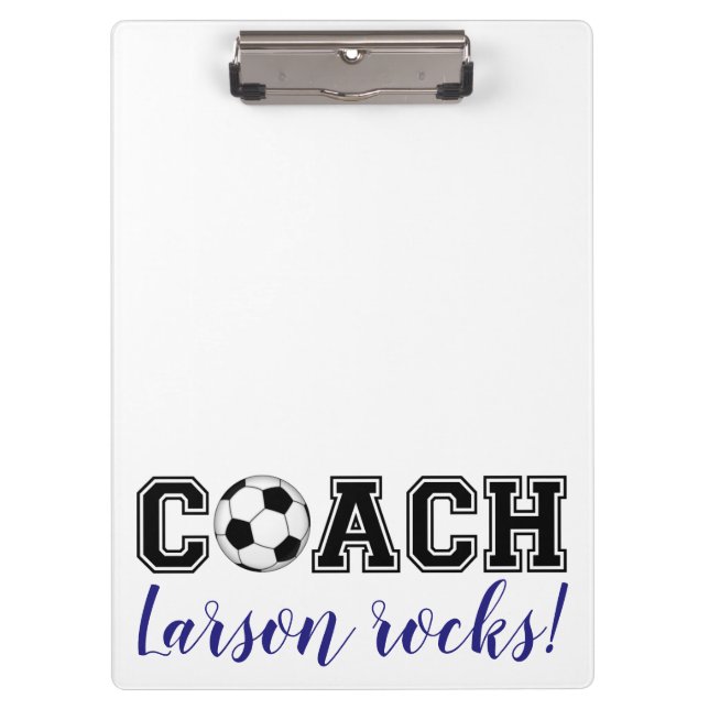 Soccer coach sports team thank you gift clipboard (Front)