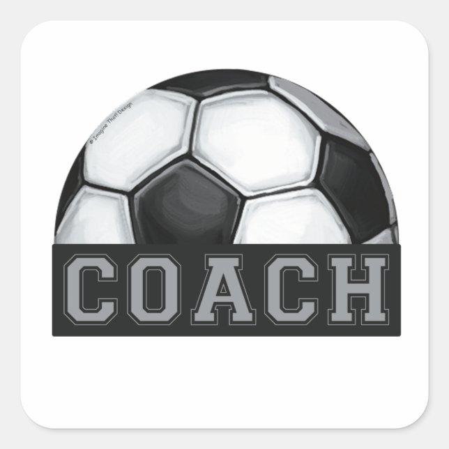 Soccer Coach Square Sticker (Front)