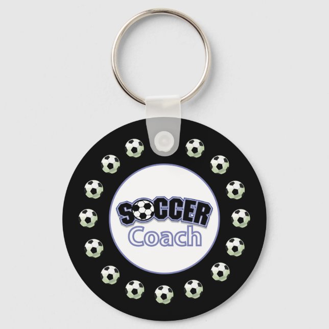 Soccer Coach Thank You, Balls Key Ring (Front)