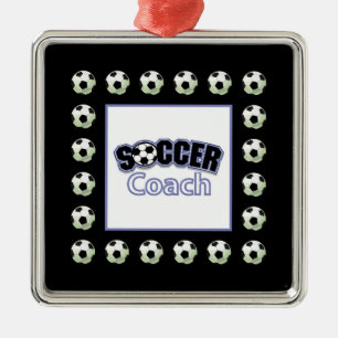 Soccer Coach Thank You, Balls Metal Tree Decoration