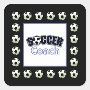 Soccer Coach Thank You, Balls Square Sticker