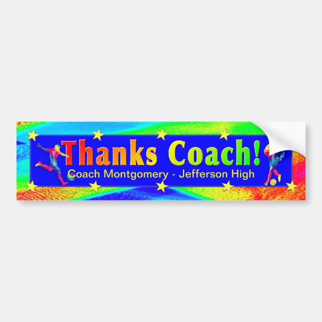 Soccer Coach Thank You Bumper Sticker (Front)