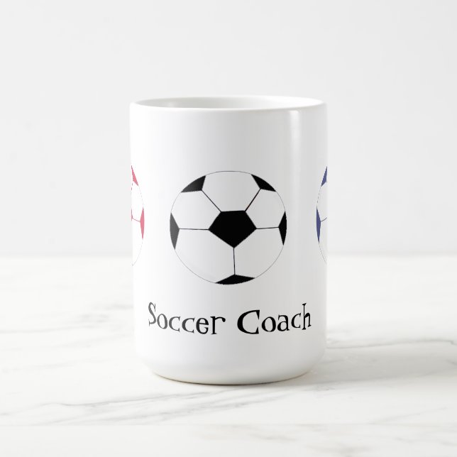 Soccer Coach - Three Colourful Soccer Balls Coffee Mug (Center)