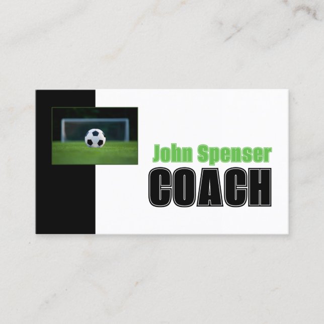 Soccer Coach Trainer Sports Goal Business Card (Front)