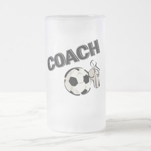 Soccer Coach (Whistle/Ball) Frosted Glass Beer Mug