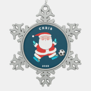 Soccer Collectable Snowflake Pewter Christmas Ornament