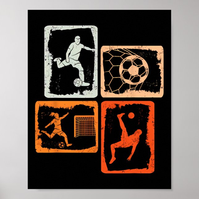 Soccer Colored Retro  Poster (Front)